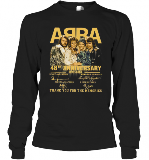 ABBA 48Th Anniversary 1972 2020 Thank You For The Memories T-Shirt Long Sleeved T-shirt 