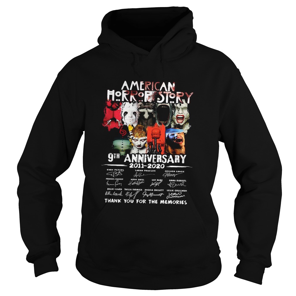 American Horror Story 9th Anniversary 2011 2020 Thank You For The Memories Signatures Hoodie