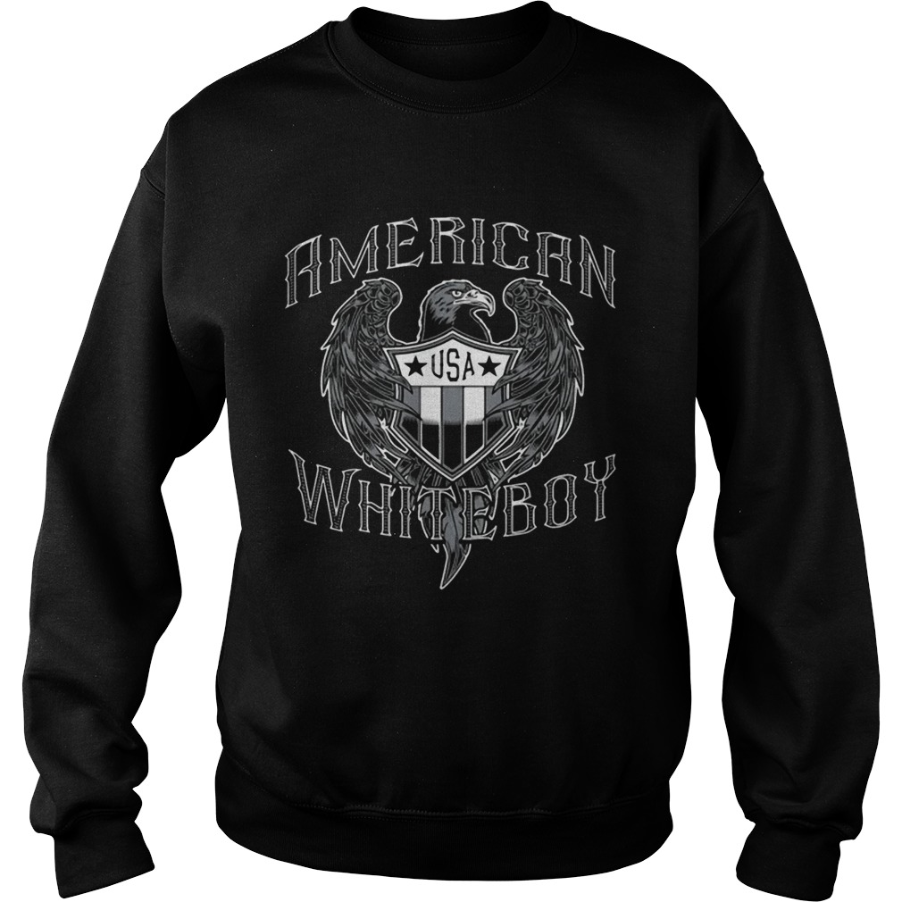 American White Boy Eagle Flag Shield Usa Sweatshirt