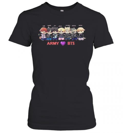 Army Bts Band Members Chibi Heart T-Shirt Classic Women's T-shirt