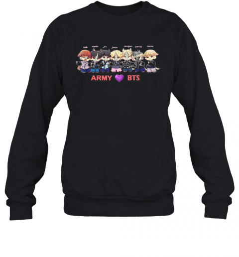 Army Bts Band Members Chibi Heart T-Shirt Unisex Sweatshirt