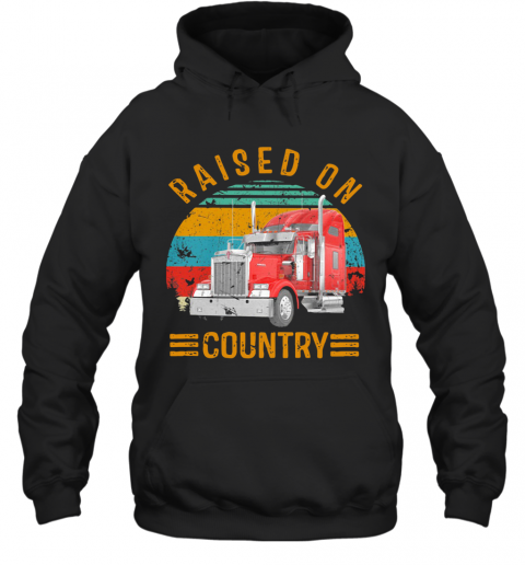 Atrucker Raised On Country Vintage Retro T-Shirt Unisex Hoodie