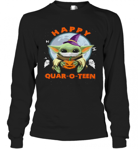 Baby Yoda Hug Pumpkin Happy Quar O Teen T-Shirt Long Sleeved T-shirt 