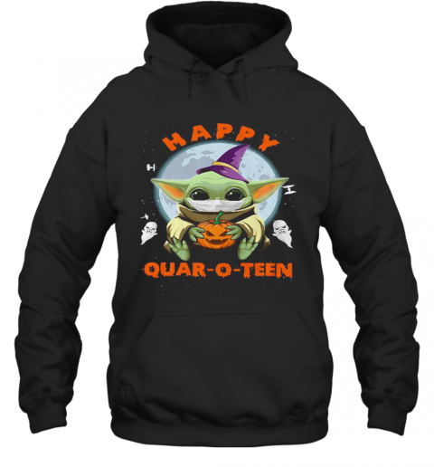 Baby Yoda Hug Pumpkin Happy Quar O Teen T-Shirt Unisex Hoodie