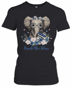 Back The Blue Elephants Heart Glasses Flower Cute T-Shirt Classic Women's T-shirt