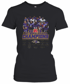 Baltimore Ravens Football 2019 Afc North Division Champions Signatures T-Shirt Classic Women's T-shirt