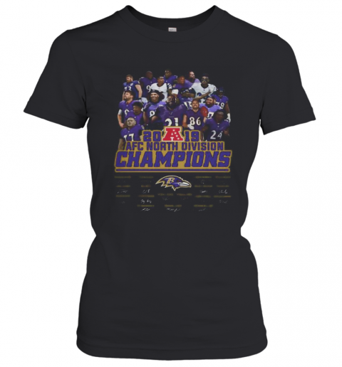 Baltimore Ravens Football 2019 Afc North Division Champions Signatures T-Shirt Classic Women's T-shirt