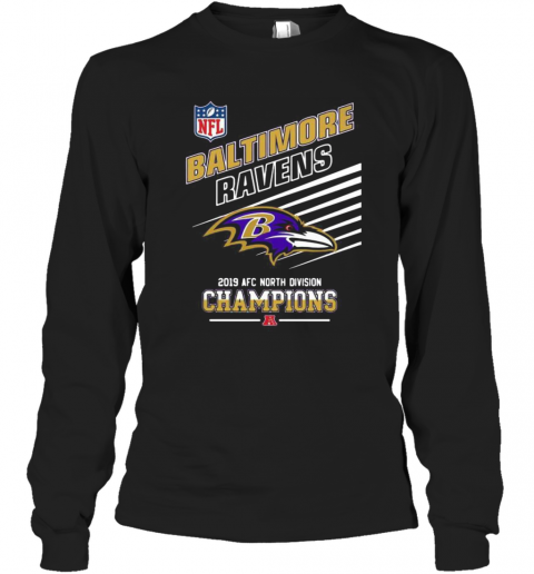 Baltimore Ravens Football 2019 Afc North Division Champions T-Shirt Long Sleeved T-shirt 