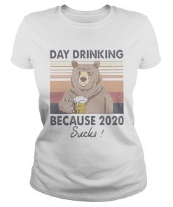Bear Day Drinking Beer Because 2020 Sucks Vintage  Classic Ladies