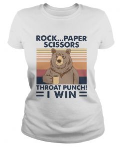 Bear Rock paper scissors throat punch I win Vintage retro  Classic Ladies