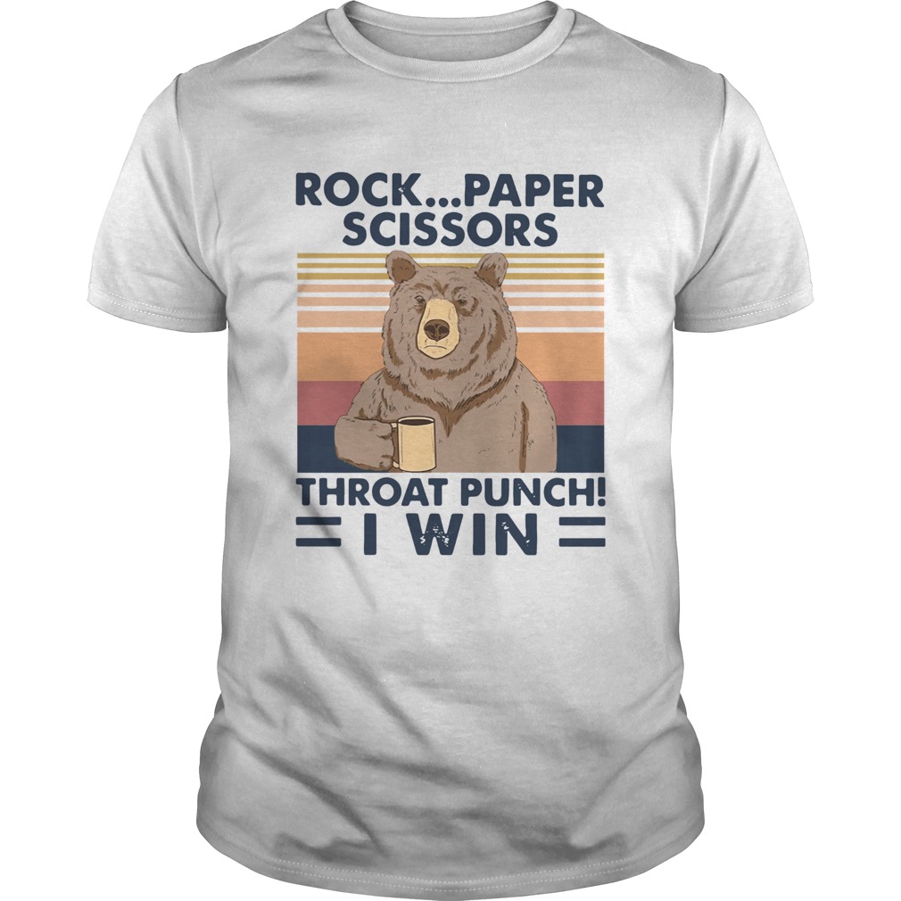 Bear Rock paper scissors throat punch I win Vintage retro Unisex