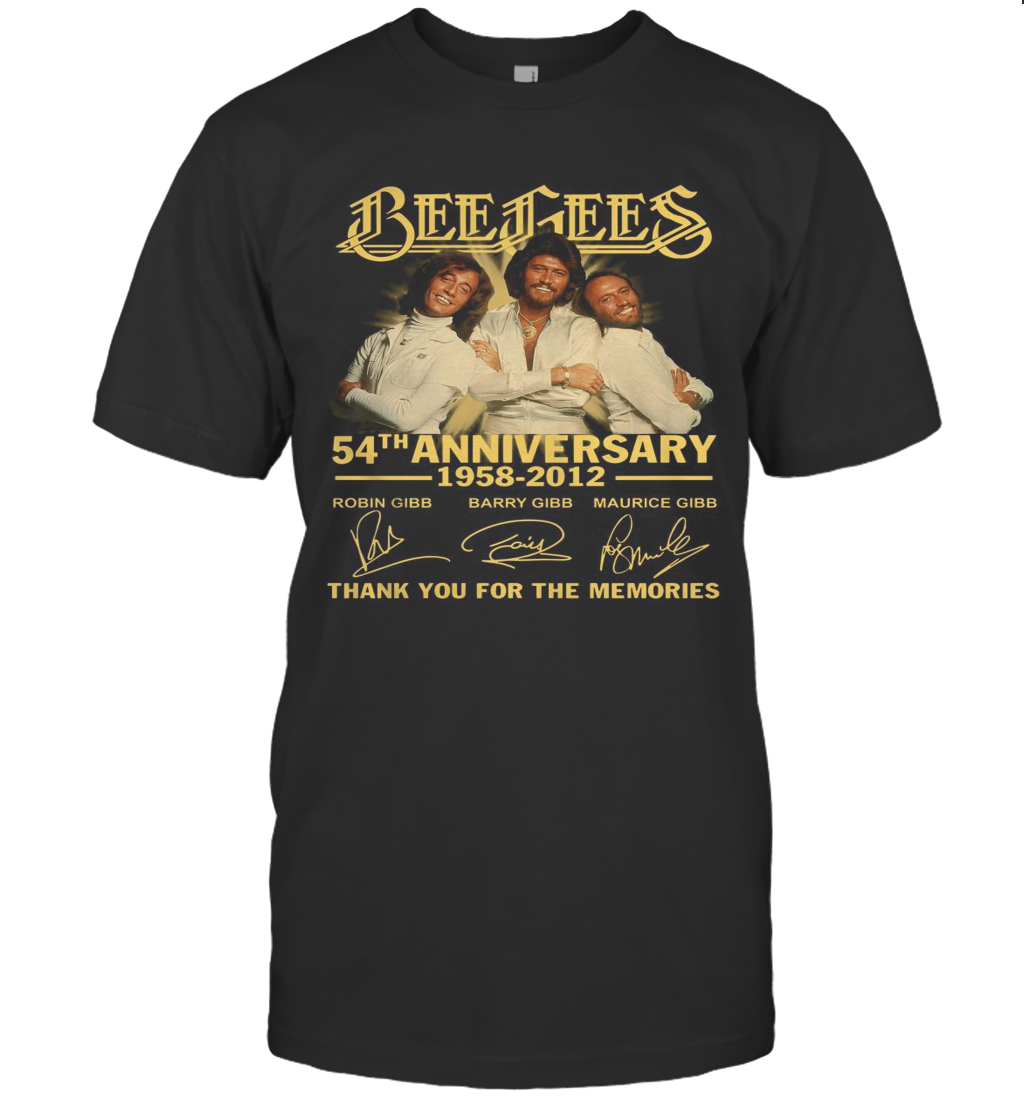 Bee Gees 54Th Anniversary 1958 2012 Thank You For The Memories Signatures T-Shirt