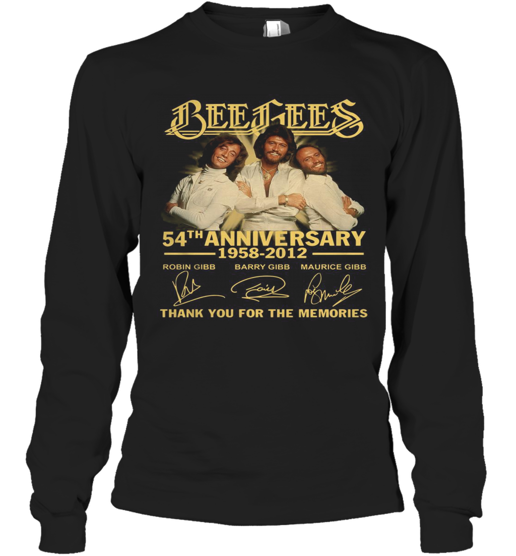 Bee Gees 54Th Anniversary 1958 2012 Thank You For The Memories Signatures T-Shirt Long Sleeved T-shirt 