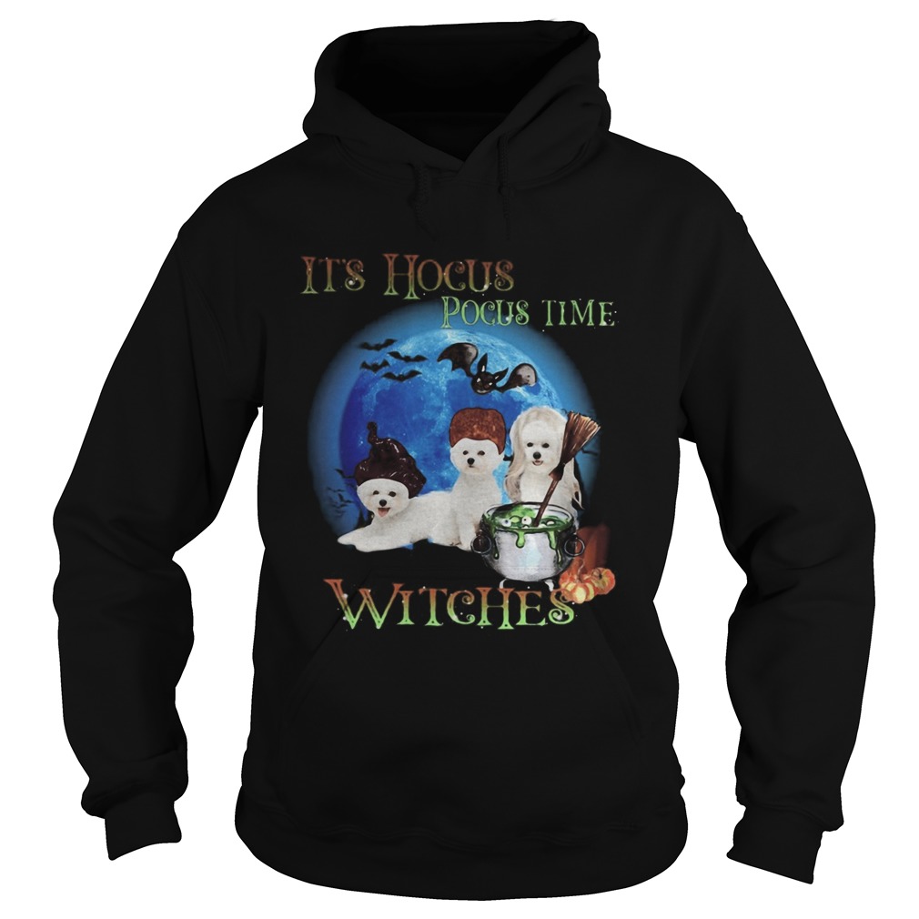 Bichon fries Halloween Its hocus pocus time witches Hoodie