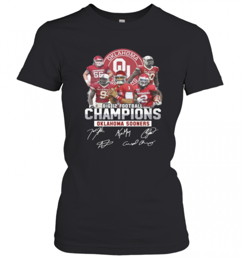 Big 12 Football Champions Oklahoma Ma Sooners Signatures T-Shirt Classic Women's T-shirt
