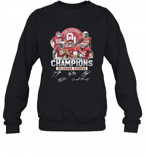 Big 12 Football Champions Oklahoma Ma Sooners Signatures T-Shirt Unisex Sweatshirt