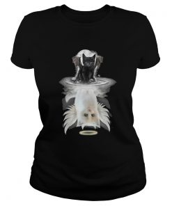 Black Bat Cat Water Reflection  Classic Ladies