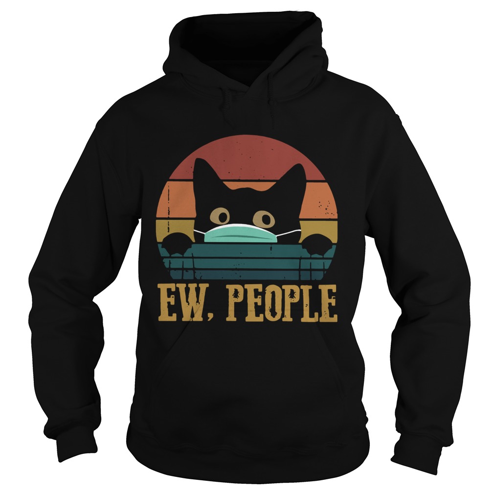 Black Cat Face Mask Ew People Vintage Hoodie