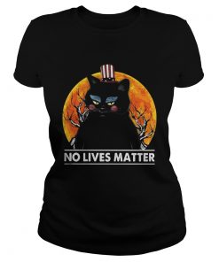 Black Cat No lives matter sunset  Classic Ladies