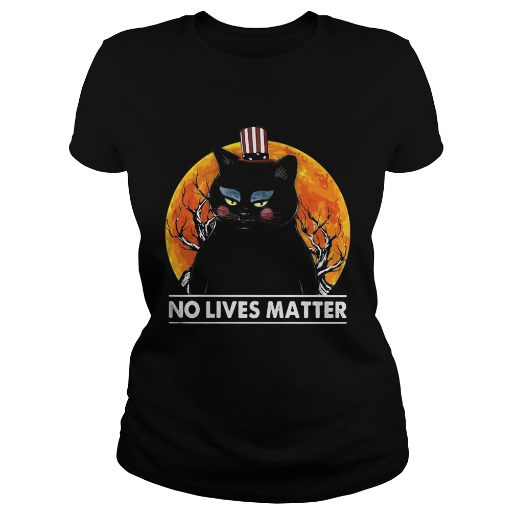 Black Cat No lives matter sunset Classic Ladies