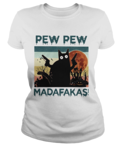 Black Cat Pew Pew Madafakas Halloween  Classic Ladies