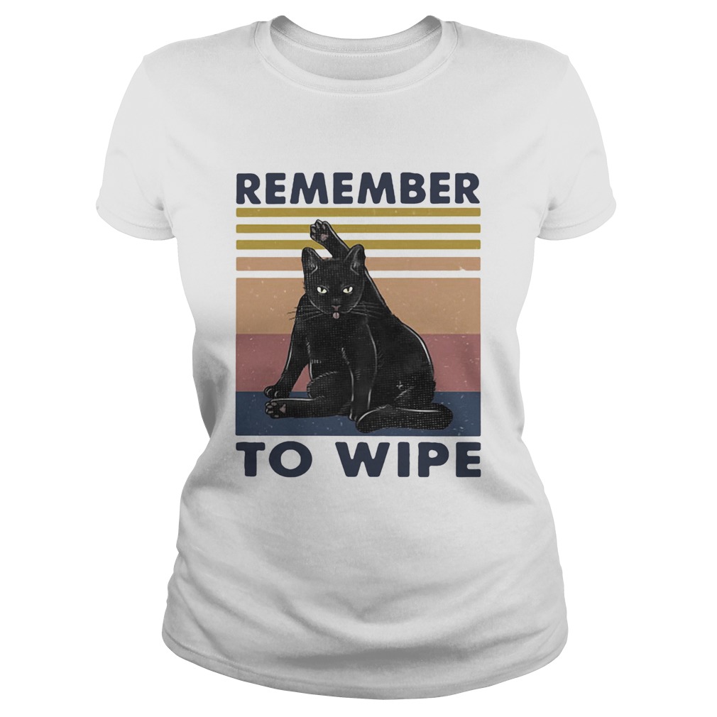 Black Cat Remember To Wipe Vintage Retro Classic Ladies