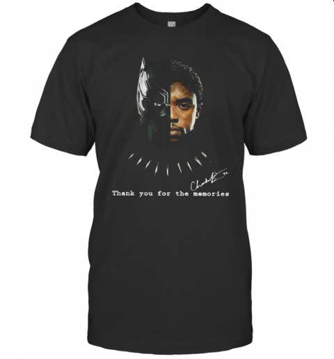 Black Panther Chadwick Boseman 1977 2020 Thank You For The Memories Signature T-Shirt