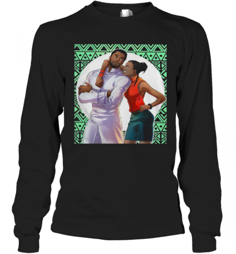 Black Panther Chadwick Boseman And Taylor T-Shirt Long Sleeved T-shirt 