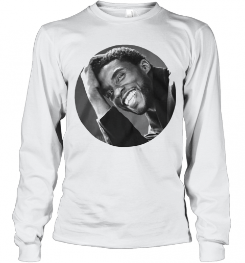 Black Panther Rip Chadwick Actor Smiling T-Shirt Long Sleeved T-shirt 