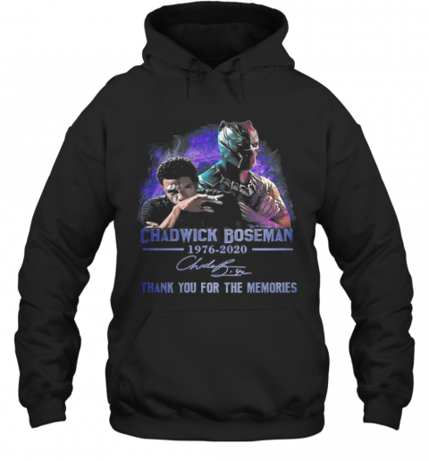 Black Panther Rip Chadwick Boseman 1977 2020 Thank You For The Memories Signature Art T-Shirt Unisex Hoodie