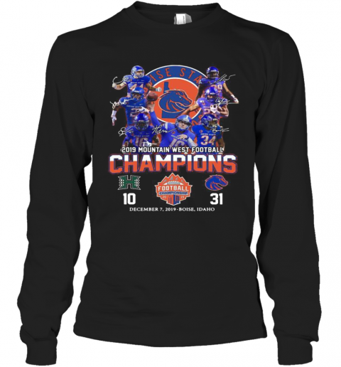 Boise State Broncos 2019 Mountain West Football Champions T-Shirt Long Sleeved T-shirt 