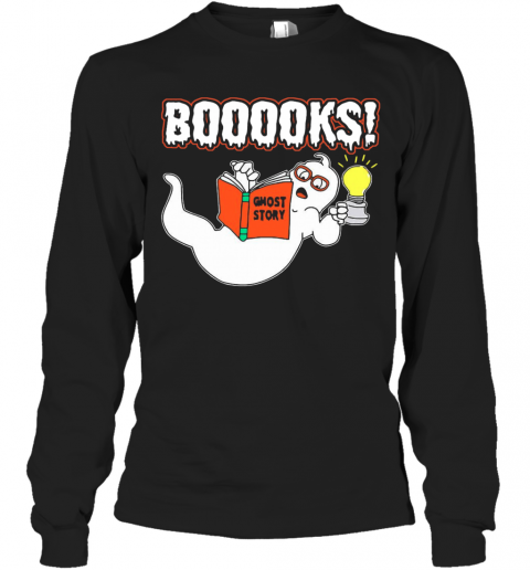 Booooks Ghost Story Halloween T-Shirt Long Sleeved T-shirt