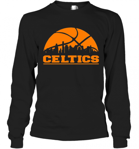 Boston Celtics Basketball Logo City T-Shirt Long Sleeved T-shirt