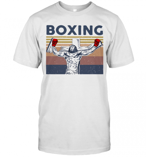 Boxing Jesus Vintage Retro T-Shirt Classic Men's T-shirt