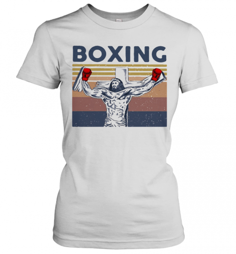 Boxing Jesus Vintage Retro T-Shirt Classic Women's T-shirt