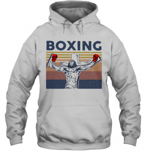 Boxing Jesus Vintage Retro T-Shirt Unisex Hoodie