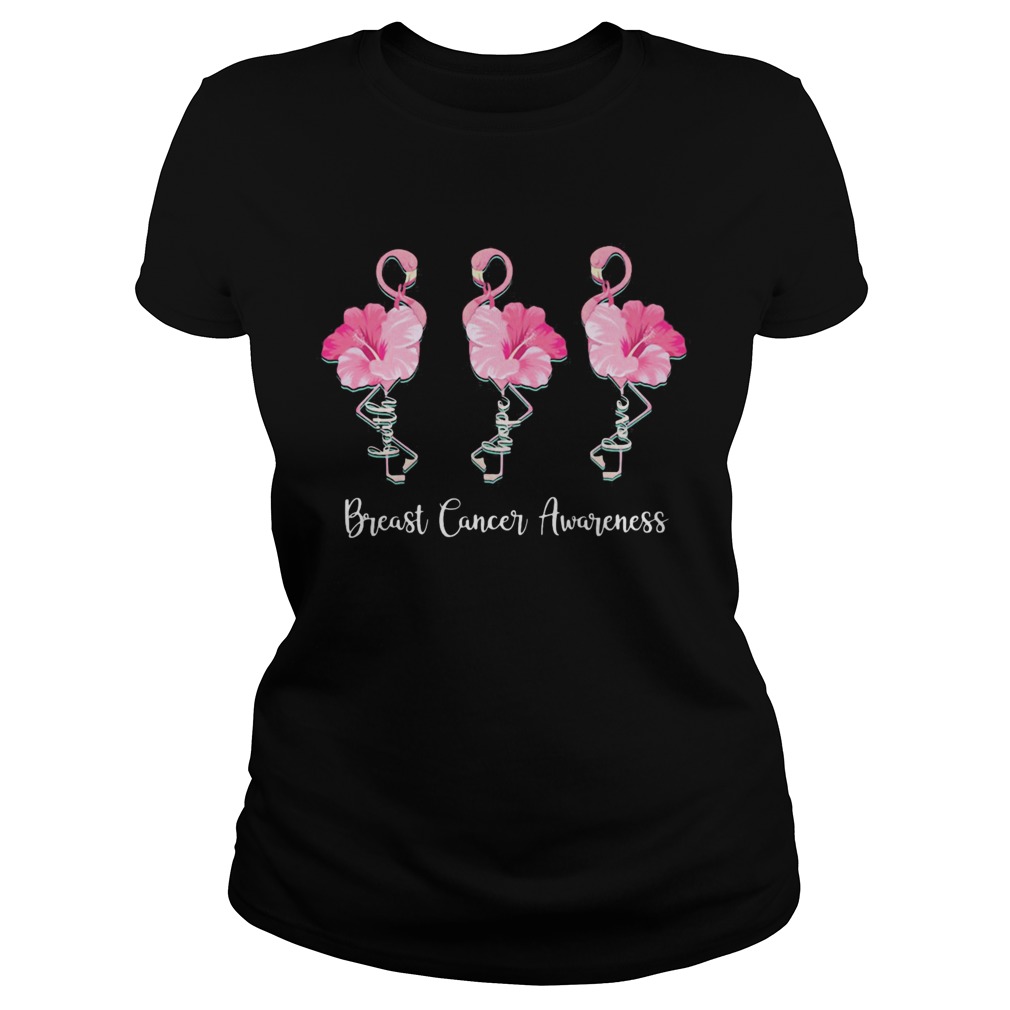 Breast Cancer Awareness Faith Hope Love Flamingo Classic Ladies