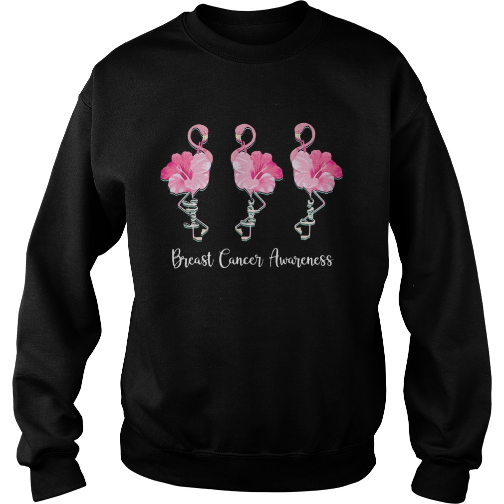 Breast Cancer Awareness Faith Hope Love Flamingo Sweatshirt