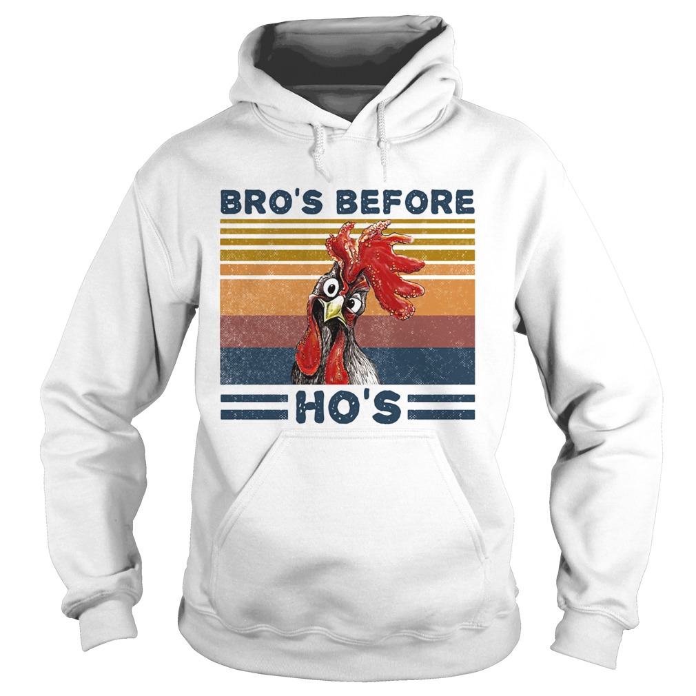 Bros Before Hos Chicken Vintage Retro Hoodie
