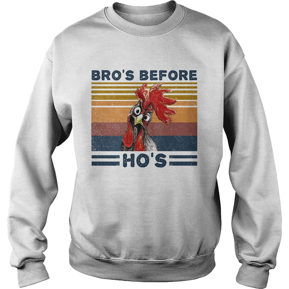 Bros Before Hos Chicken Vintage Retro Sweatshirt