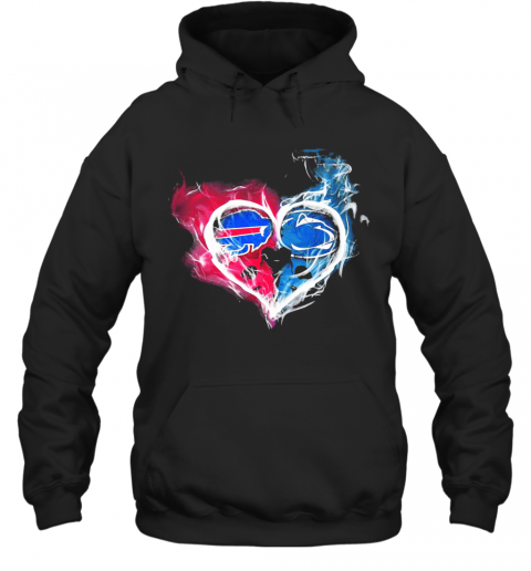 Buffalo Bills NFL And Penn State Nittany Lions Heart Fire T-Shirt Unisex Hoodie