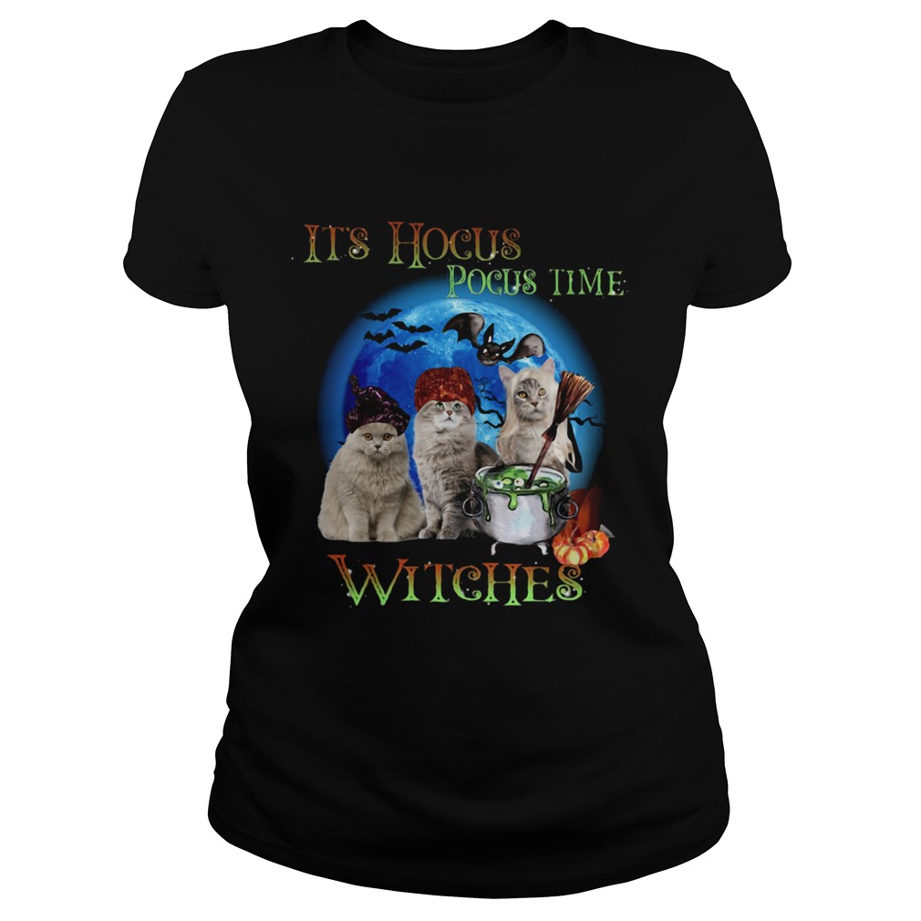 CATS HALLOWEEN ITS HOCUS POCUS TIME WITCHES Classic Ladies