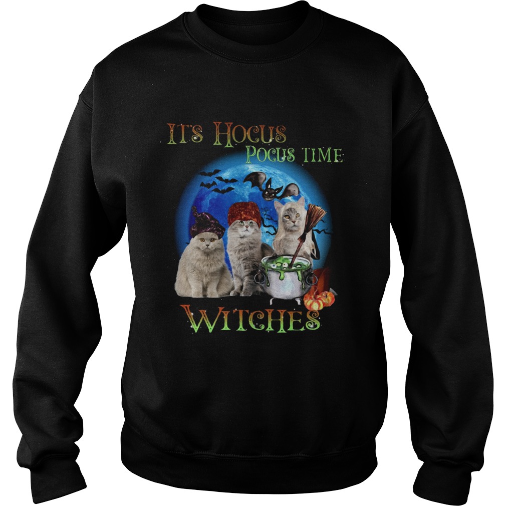 CATS HALLOWEEN ITS HOCUS POCUS TIME WITCHES Sweatshirt