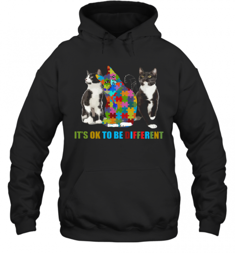 Cat Autism It'S OK To Be Different T-Shirt Unisex Hoodie