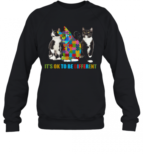 Cat Autism It'S OK To Be Different T-Shirt Unisex Sweatshirt