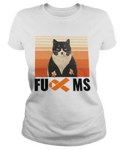 Cat Fuck MS Cancer Awareness vintage retro  Classic Ladies