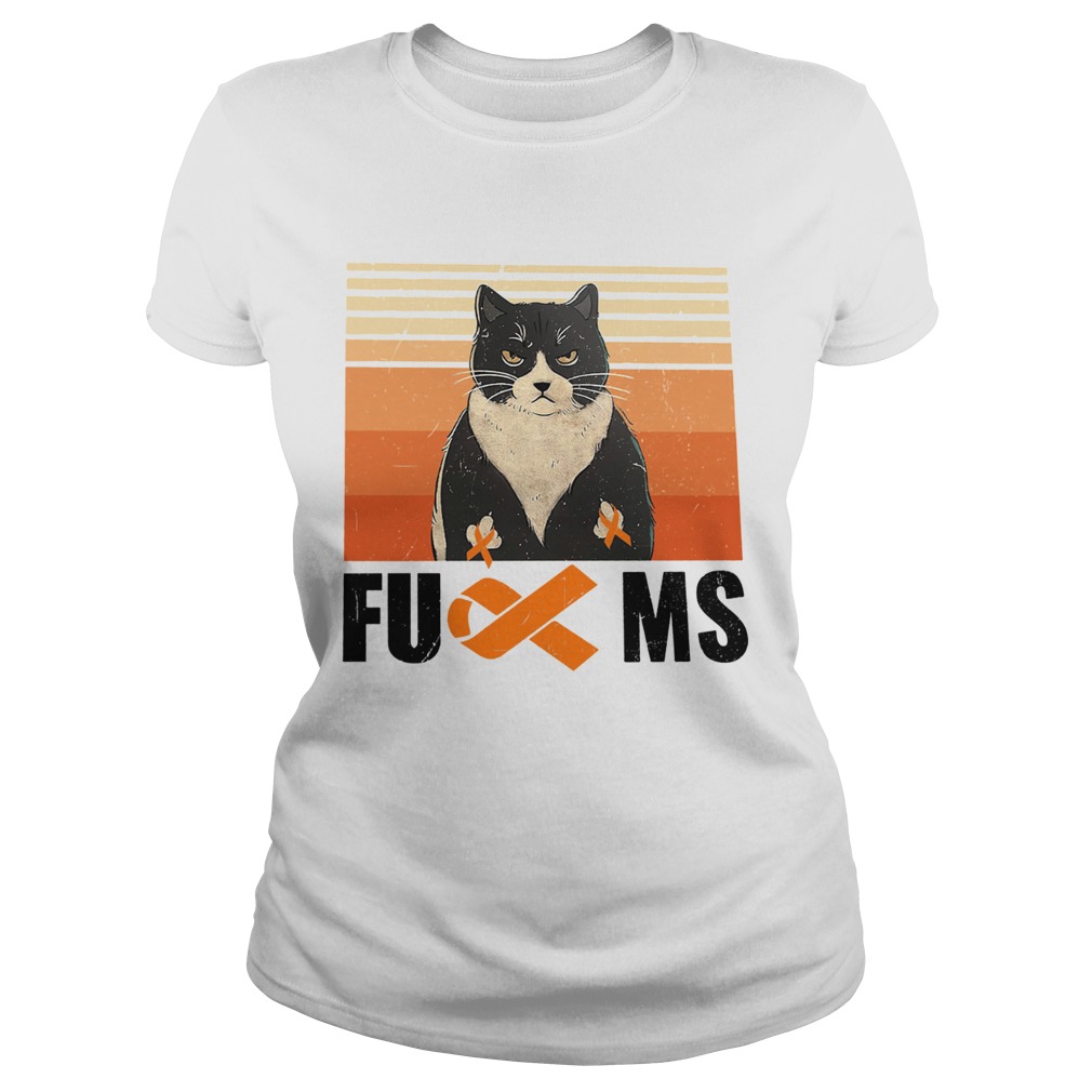 Cat Fuck MS Cancer Awareness vintage retro Classic Ladies