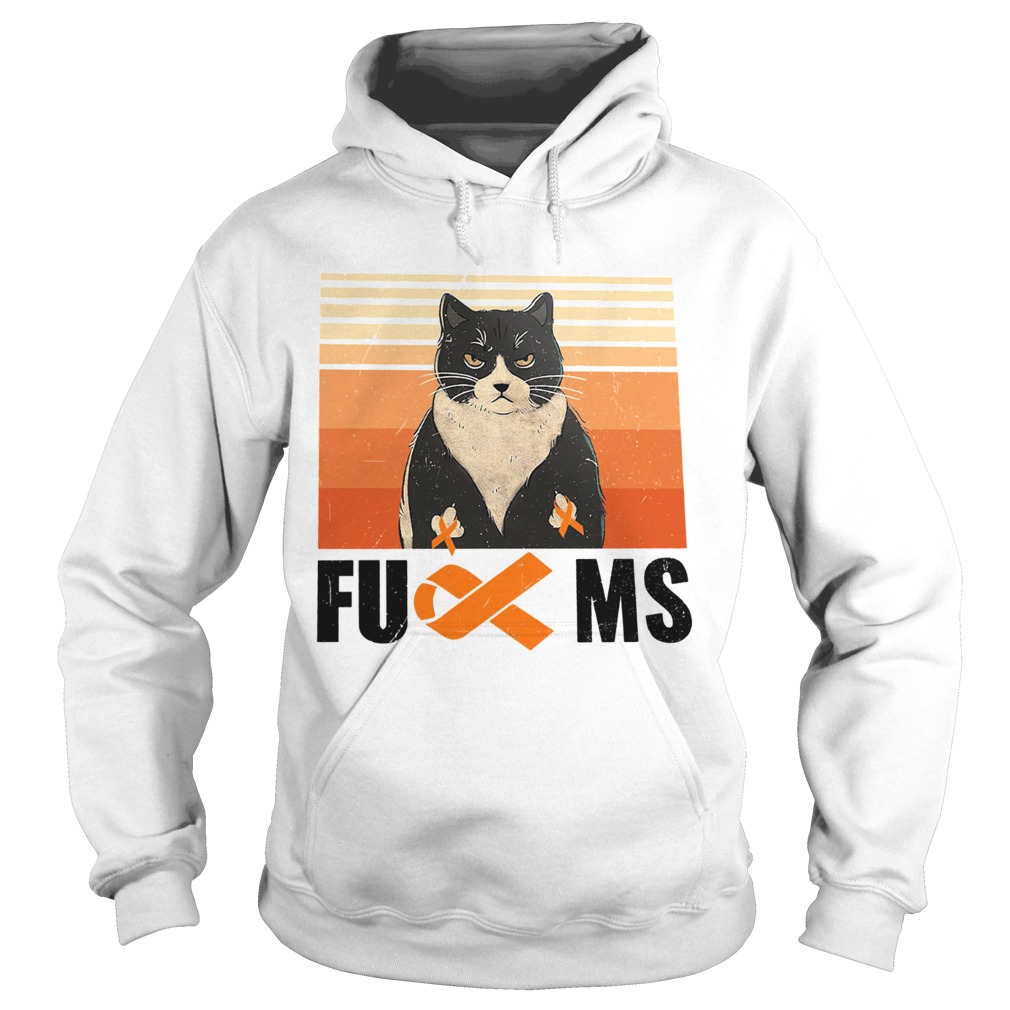 Cat Fuck MS Cancer Awareness vintage retro Hoodie