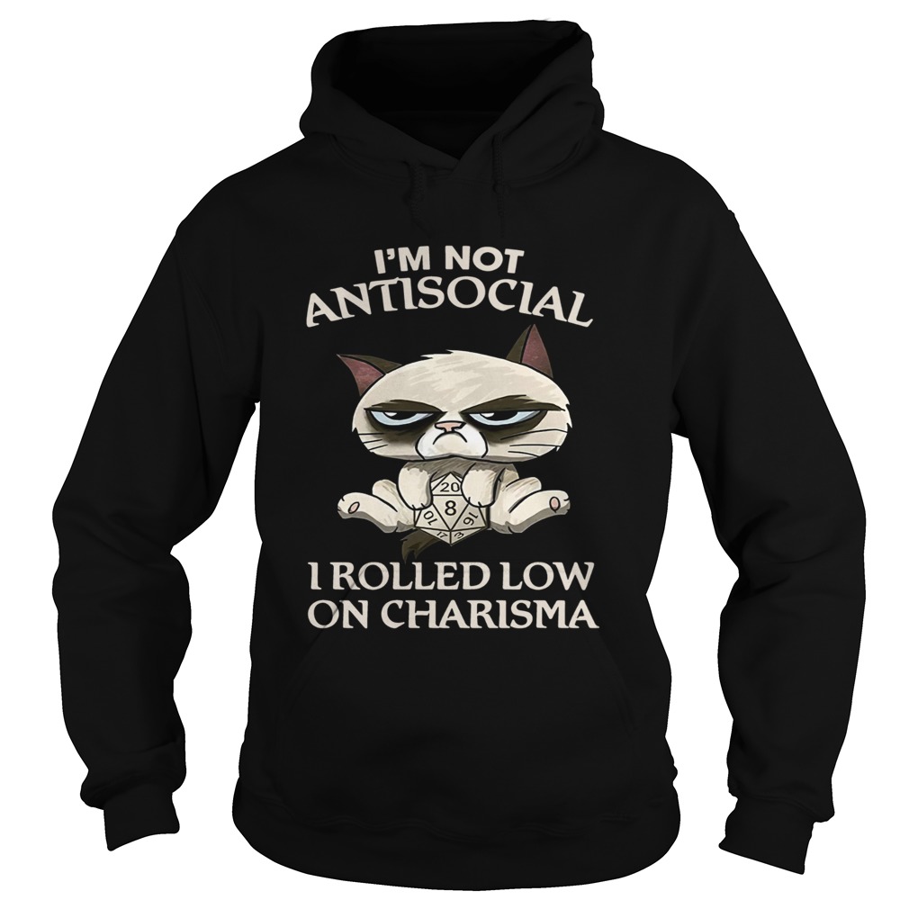 Cat Grumpy Im Not Antisocial I Rolled Low On Charisma Hoodie