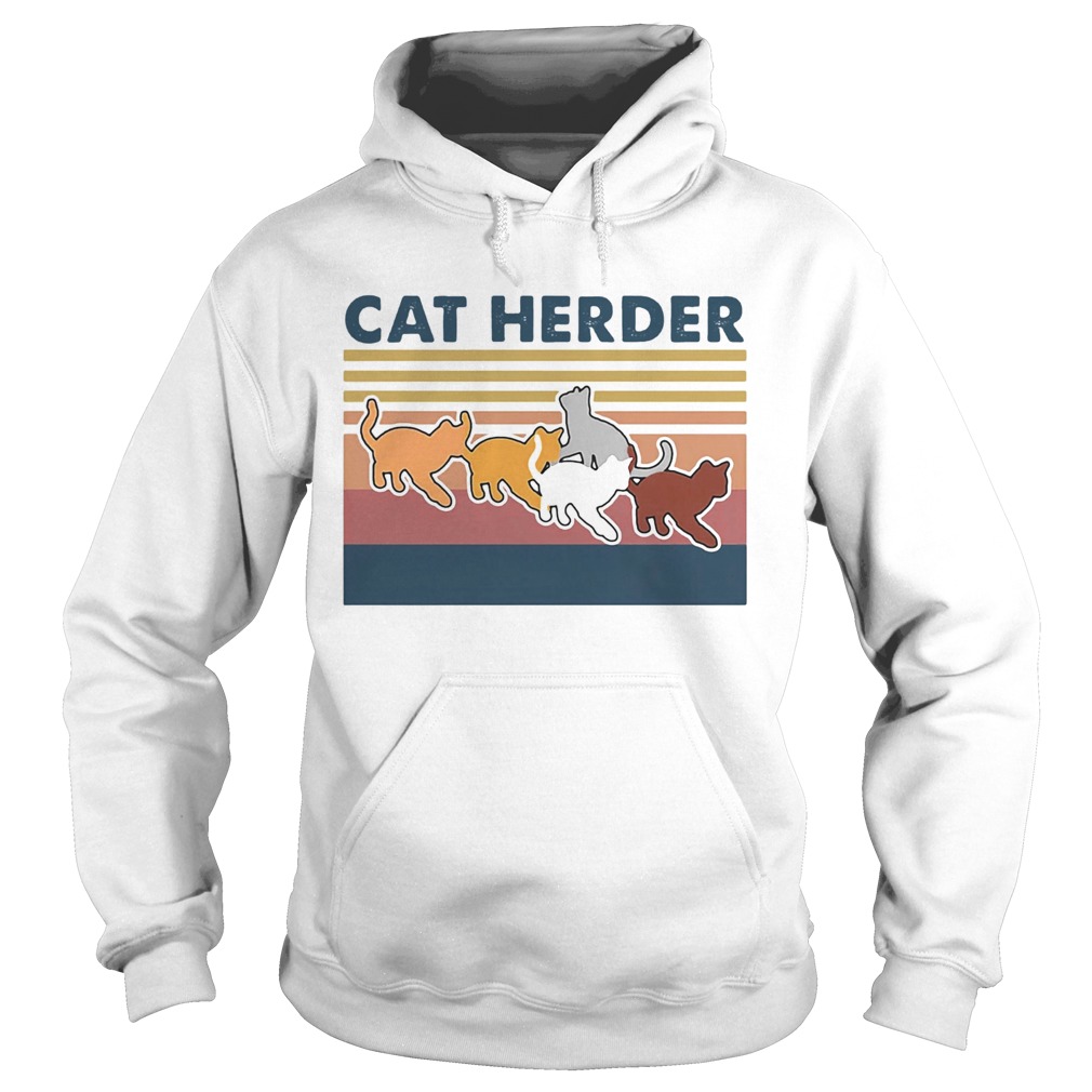 Cat Herder Vintage Retro Hoodie